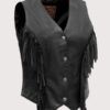 Womens Fringe Leather Vest
