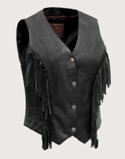 Womens Fringe Leather Vest