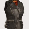 Women's Black Leather Vest