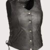 Biker Leather Vest with Side Laces
