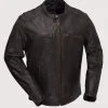 Scooter Style – Men’s Leather Jacket – Banded Collar