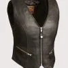 Women Soft Milled Motorcycle Leather Vest