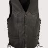 Western Leather Motorcycle Vest for Men