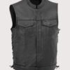Leather Mens Club Style Vest