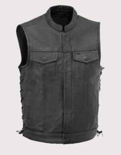 Leather Mens Club Style Vest