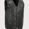 Western Style Leather Vest V-Neck Collar for Men