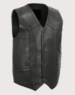 Western Style Leather Vest V-Neck Collar for Men