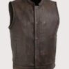 Men Club Style Leather Motorcycle Vest