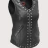 Womens biker Leather Vest