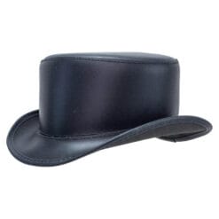 Bromley Black Leather Top Hat Unbandded