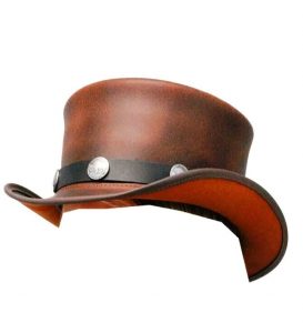 El Dorado Brown Leather Top Hat Buffalo Nickel Black Band, TH104F