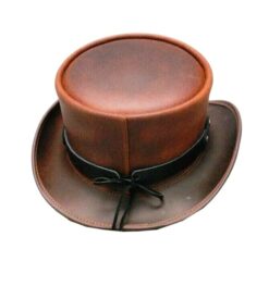 El Dorado Brown Leather Top Hat Buffalo Nickel Black Band, TH104F