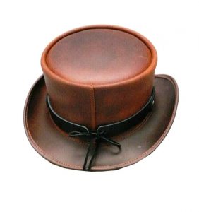El Dorado Brown Leather Top Hat Buffalo Nickel Black Band, TH104F