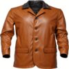 Classic Brown Sheep Leather Coat Jacket