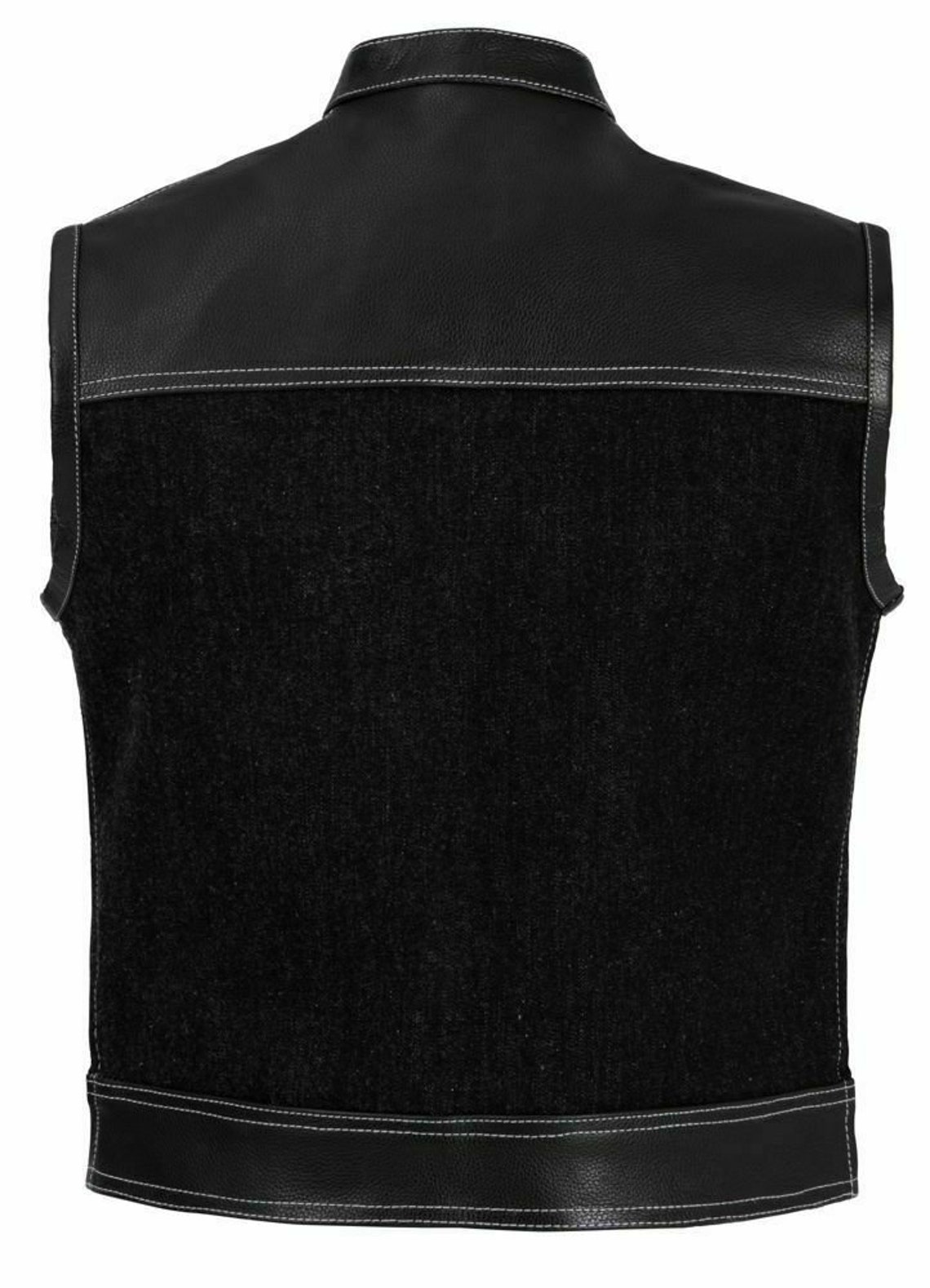 Stinger Biker Hunt Club Denim Builder Motorcycle Leather Vest | MBV17 - Image 2