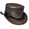 El Dorado Brown Leather Top Hat With Eye Band, TH107B