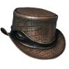 El Dorado Brown Leather Top Hat With Eye Band, TH107B