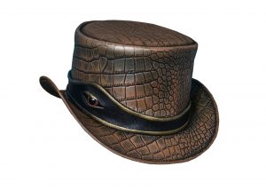 El Dorado Brown Leather Top Hat With Eye Band, TH107B
