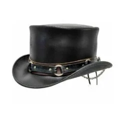 black leather top hat steampunk SR2 band