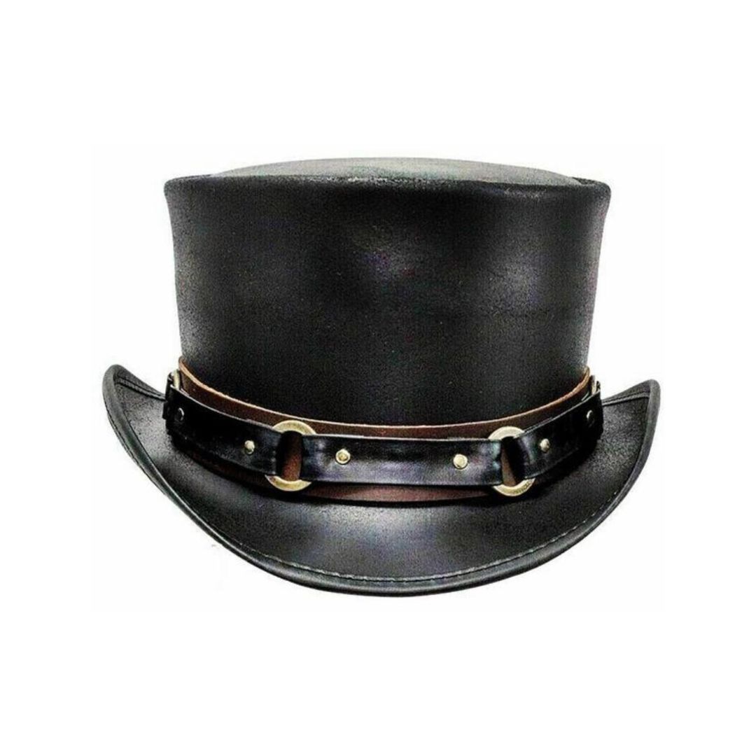 El Dorado Black leather Top Hat With SR2 Band | SR2A