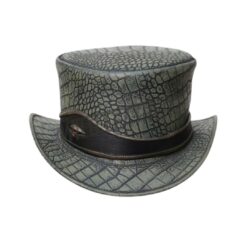 El Dorado Green Leather Top Hat With Eye Band | TH107C