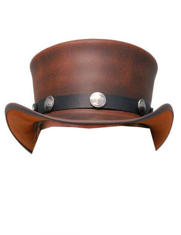 El Dorado Brown Leather Top Hat Buffalo Nickel Black Band, TH104F
