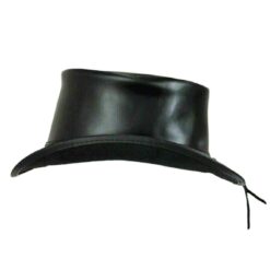 El Dorado Black Leather Top Hat Simple Band, TH112B