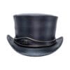 El Dorado Black Leather Top Hat With Eye Band, TH107A
