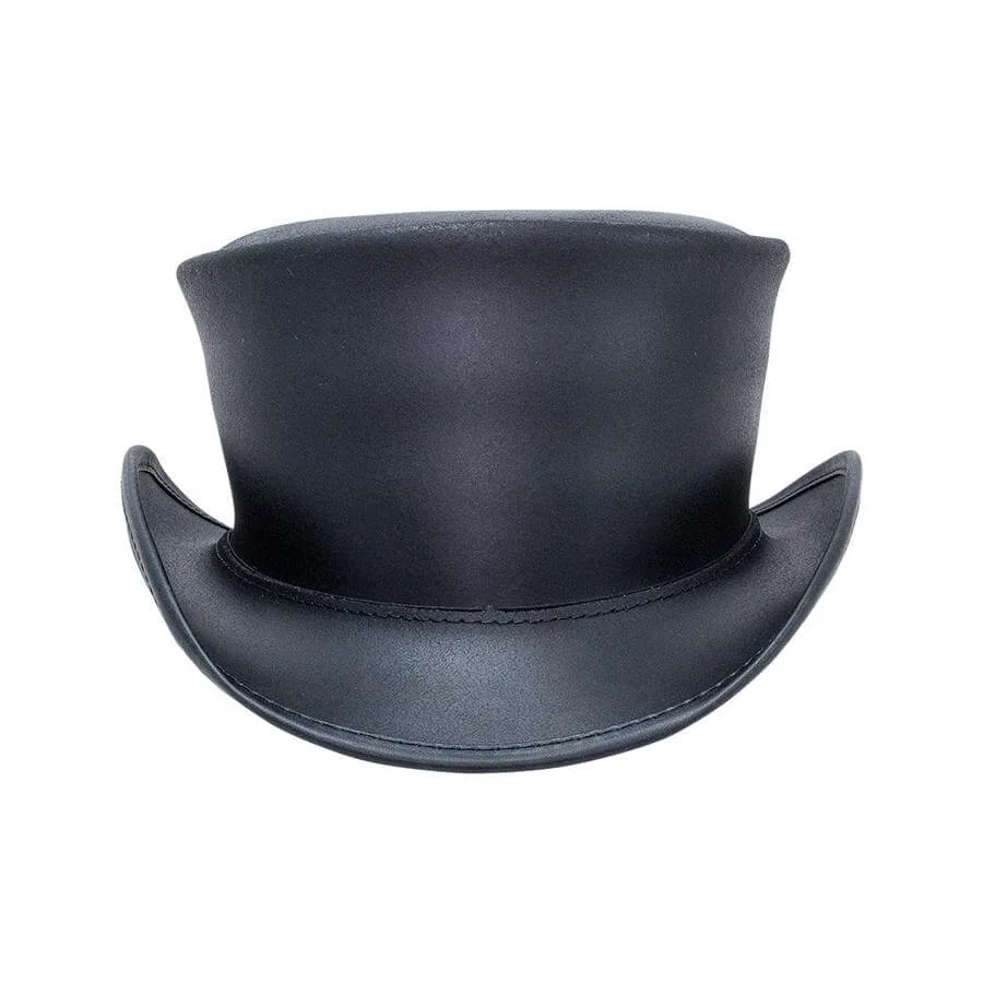 Marlow Black Leather Top Hat – Classic Victorian Style - Image 3