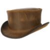 Marlow Burnt Honey Leather Top Hat Unbanded, TH109C