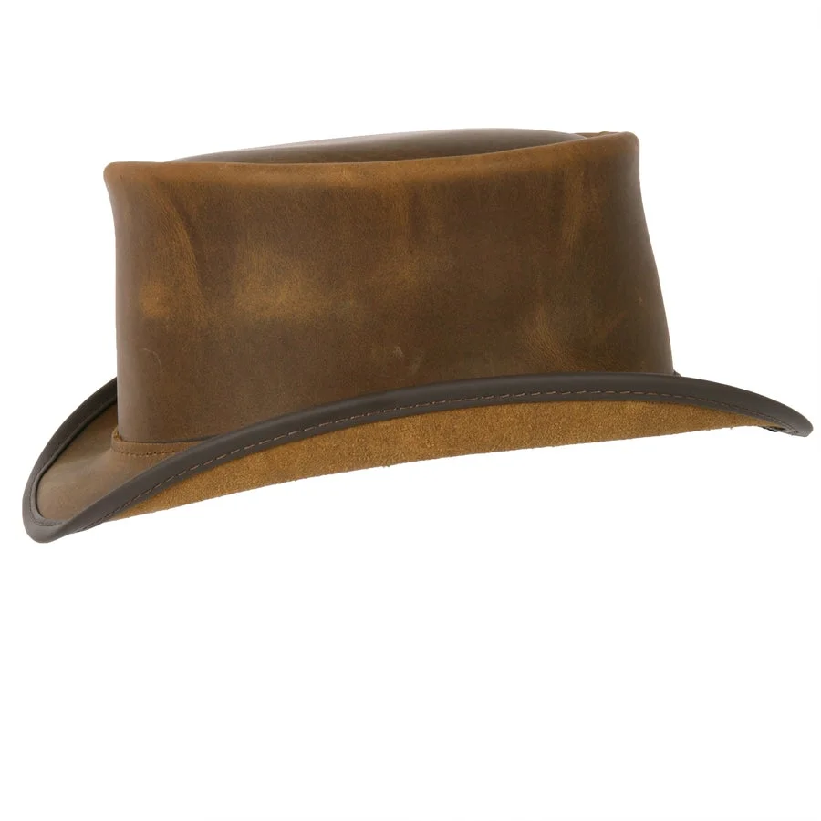 Marlow Burnt Honey Leather Top Hat – Vintage Victorian Style - Image 3