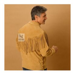 Men Brown Western Shirt With Fringes & Point Collar - MBSS1