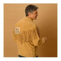 Men Brown Western Shirt With Fringes & Point Collar - MBSS1