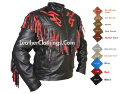 Women's Genuine Leather Fringed Western Jacket