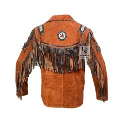 Men Western Rusty Brown Suede Jacket - Authentic Cowboy Look MSWJ103