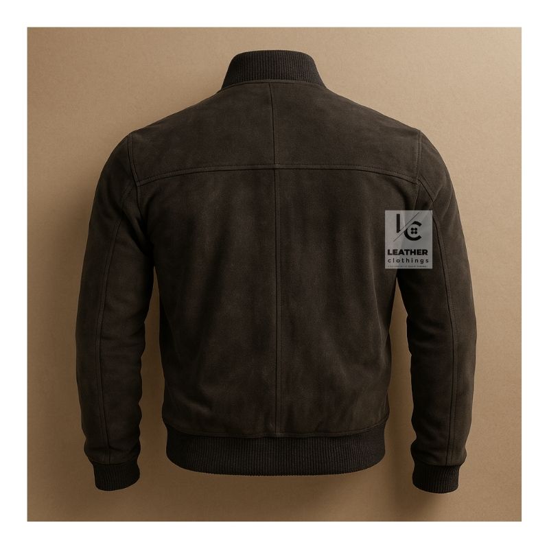Men's Black Suede Bomber Jacket MBJ1B BS