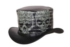 Alternative view of Barbed Wires Top Hat - Steampunk Hat With Skulls | STH3