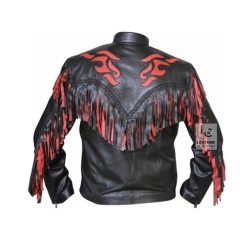 Mens Leather Fringed Jackets Ultimate Comfort and Style MWJ21