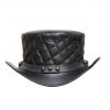 El Dorado Quilted Leather Top Hat With Rivets Band, TH110