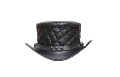 El Dorado Quilted Leather Top Hat With Rivets Band, TH110