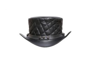 El Dorado Quilted Leather Top Hat With Rivets Band, TH110