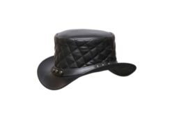 El Dorado Quilted Leather Top Hat With Rivets Band, TH110