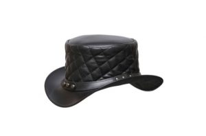 El Dorado Quilted Leather Top Hat With Rivets Band, TH110