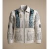 Men's Western Suede Jacket Eagle Beaded Design MSWJ22C
