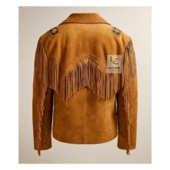 Mens Western Suede Jacket With Fringes MWS12 BS