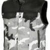 Stinger Biker Hunt Club Motorcycle Leather Vest Camo Black