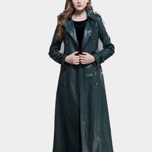 Mysterious Allurement Womens Leather Coat
