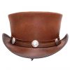 El Dorado Brown Leather Top Hat Buffalo With Nickel Band