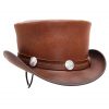 El Dorado Brown Leather Top Hat Buffalo Nickel Band, TH104E