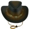 Western Cowboy Leather Hat Aussie Outback Concho Band, CBH9
